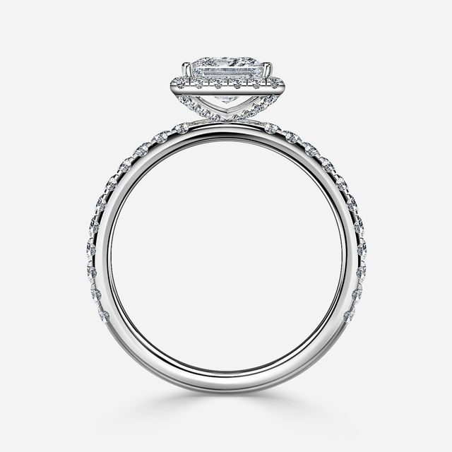 Ayla Platinum Halo Engagement Ring
