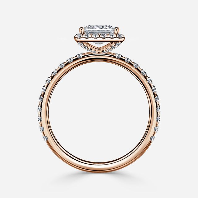 Ayla Rose Gold Halo Engagement Ring