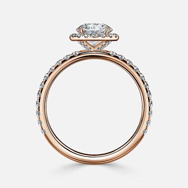Ayla Rose Gold Halo Engagement Ring