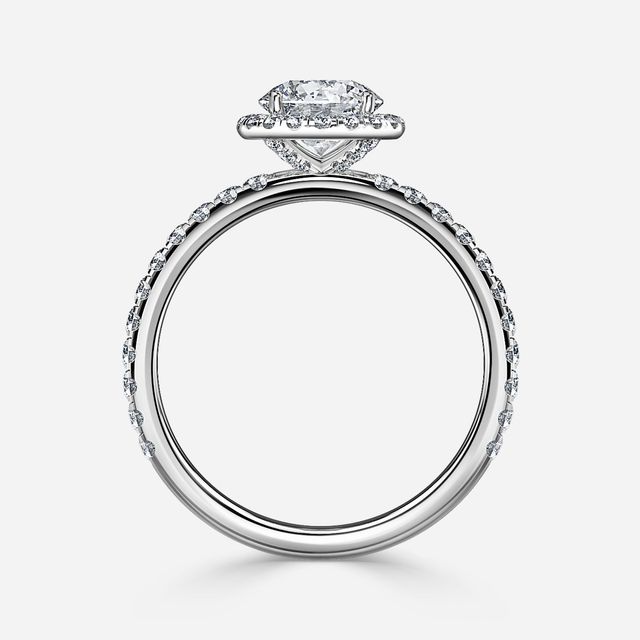 Ayla Platinum Halo Engagement Ring