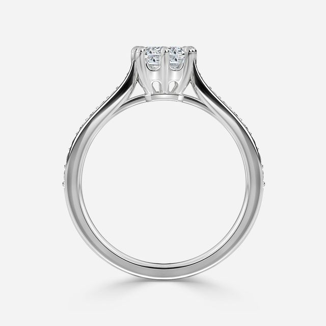 Heni Platinum Vintage Engagement Ring