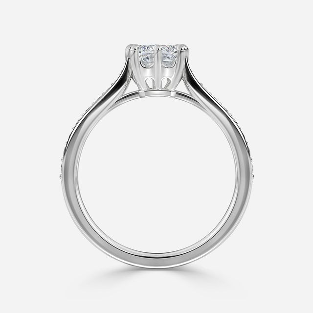 Heni Platinum Vintage Engagement Ring