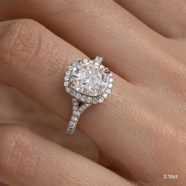 Arya Platinum Halo Engagement Ring