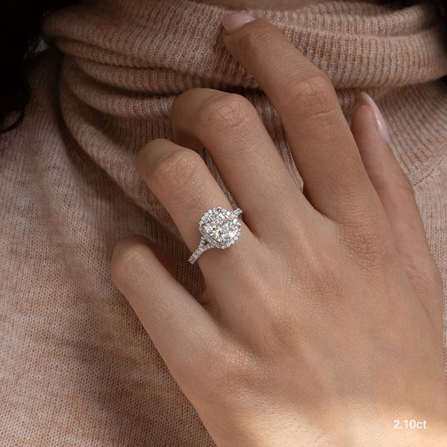 Arya Platinum Halo Engagement Ring