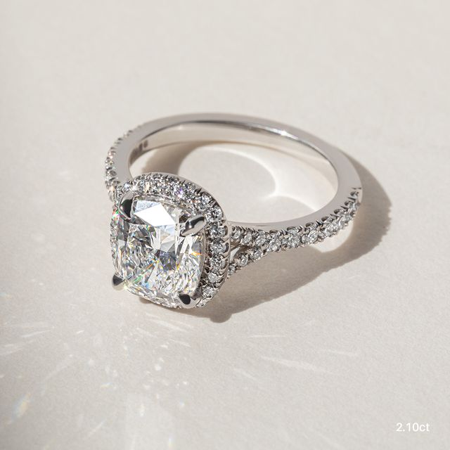Arya Platinum Halo Engagement Ring