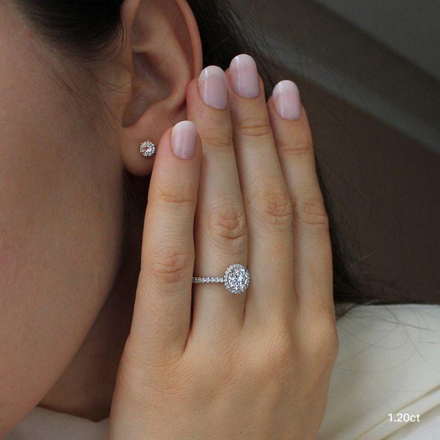 Maya White Gold Halo Engagement Ring