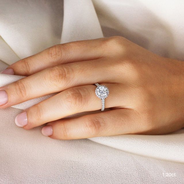 Maya White Gold Halo Engagement Ring