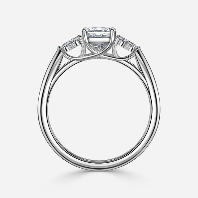 Isabella White Gold Flower Engagement Ring