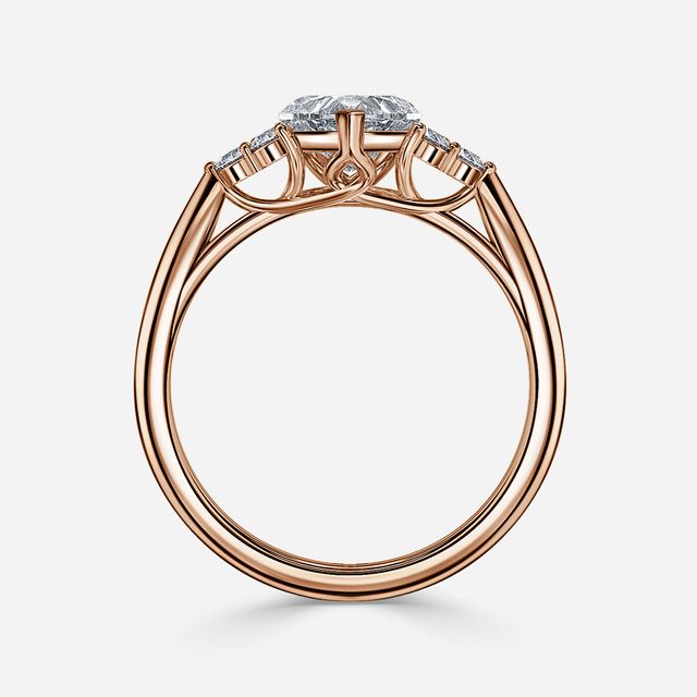 Isabella Rose Gold Flower Engagement Ring
