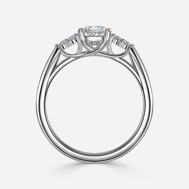 Isabella Platinum Flower Engagement Ring