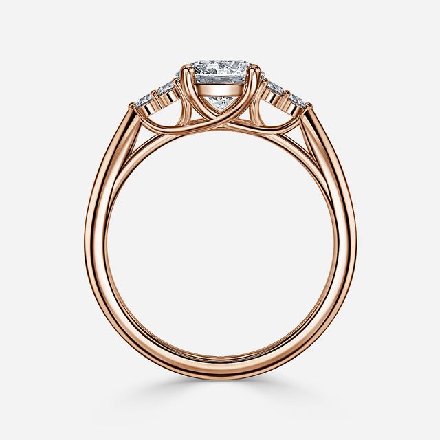 Isabella Rose Gold Flower Engagement Ring