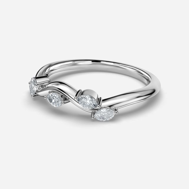 Night Jasmine White Gold Wedding Ring