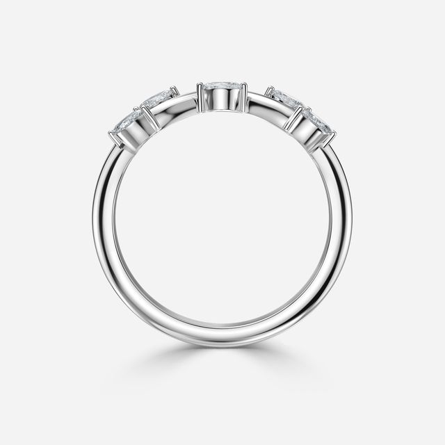 Night Jasmine White Gold Wedding Ring