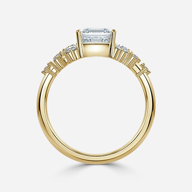 Luz De La Luna Yellow Gold Unique Engagement Ring