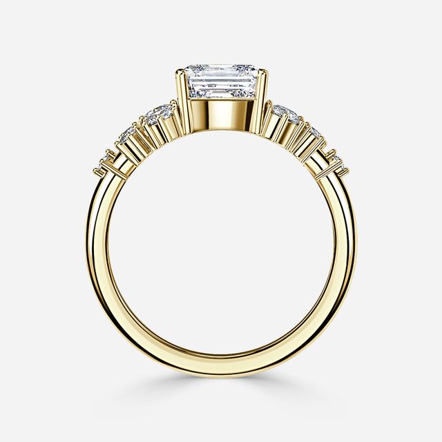 Luz De La Luna Yellow Gold Unique Engagement Ring