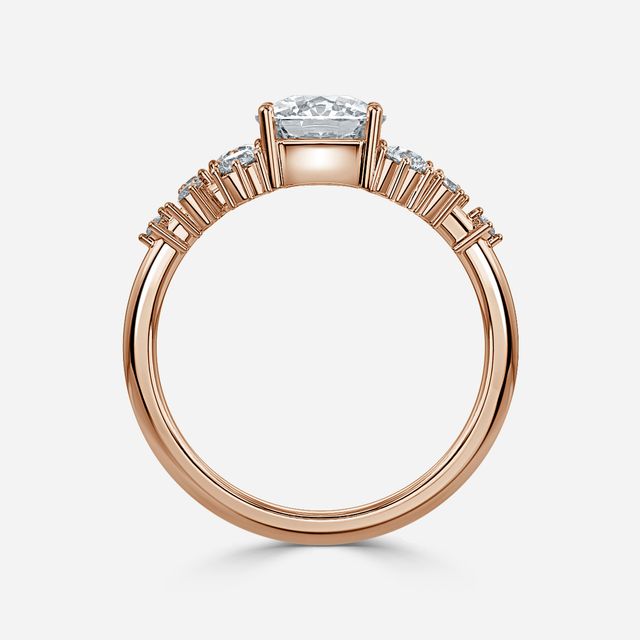 Luz De La Luna Rose Gold Cluster Engagement Ring
