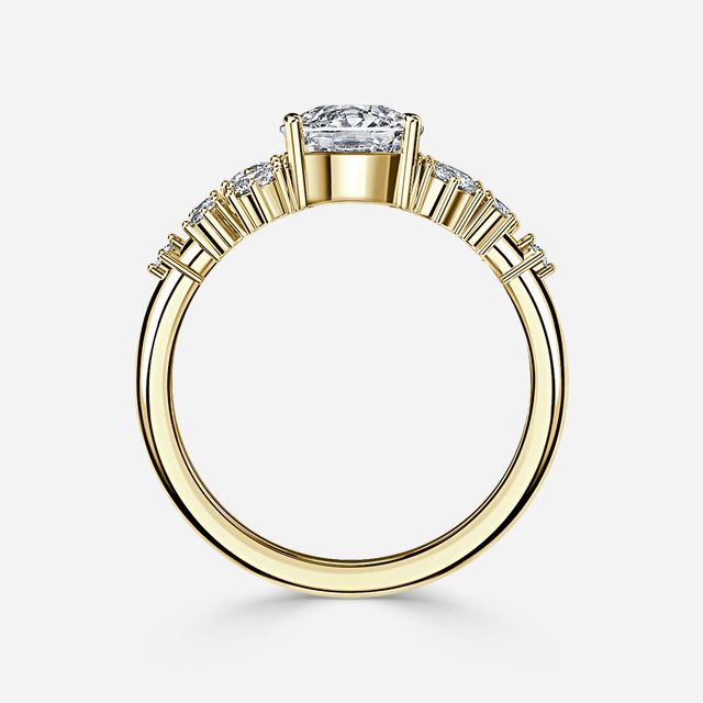 Luz De La Luna Yellow Gold Unique Engagement Ring