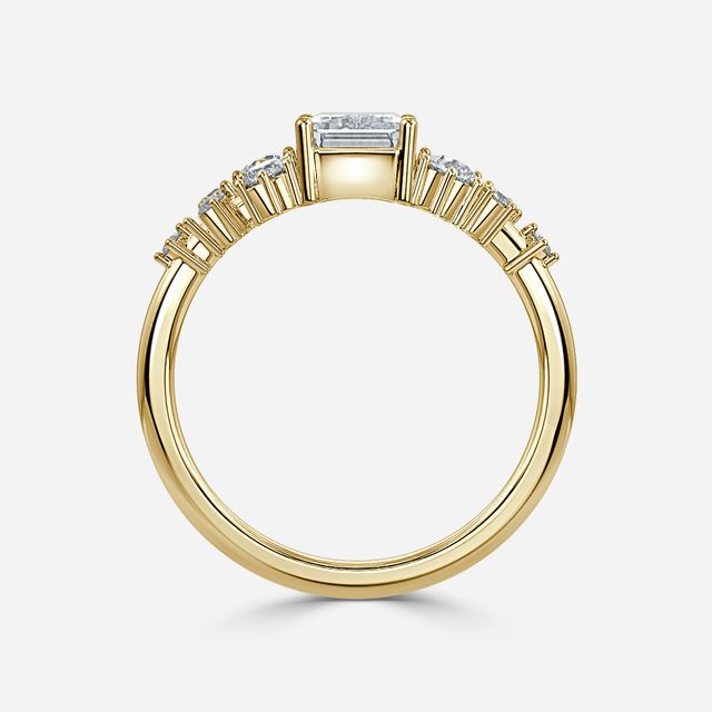 Luz De La Luna Yellow Gold Unique Engagement Ring