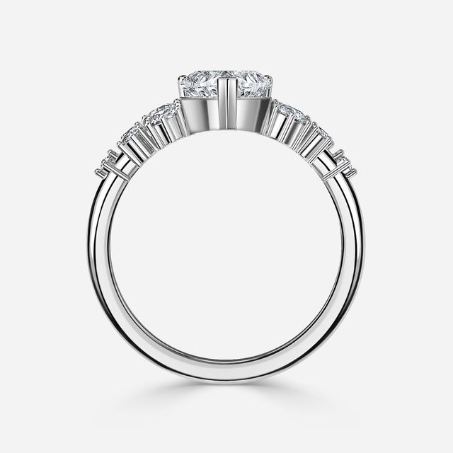 Luz De La Luna Platinum Unique Engagement Ring