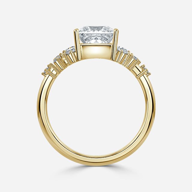 Luz De La Luna Yellow Gold Unique Engagement Ring