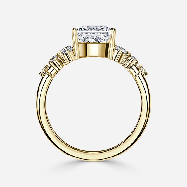 Luz De La Luna Yellow Gold Unique Engagement Ring