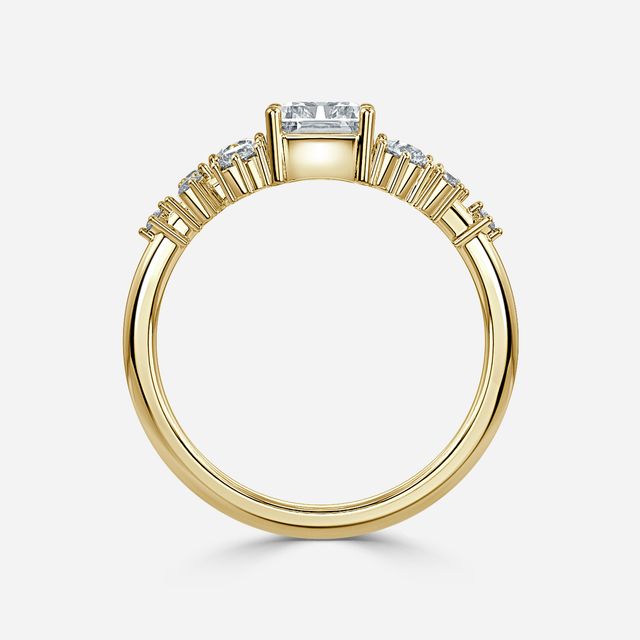 Luz De La Luna Yellow Gold Unique Engagement Ring
