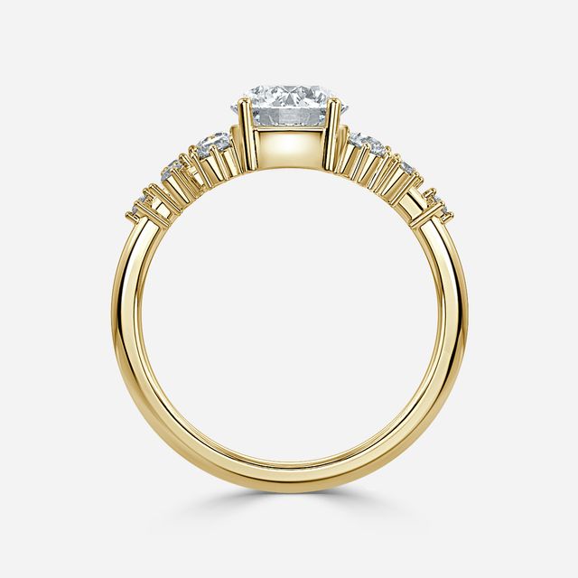 Luz De La Luna Yellow Gold Unique Engagement Ring