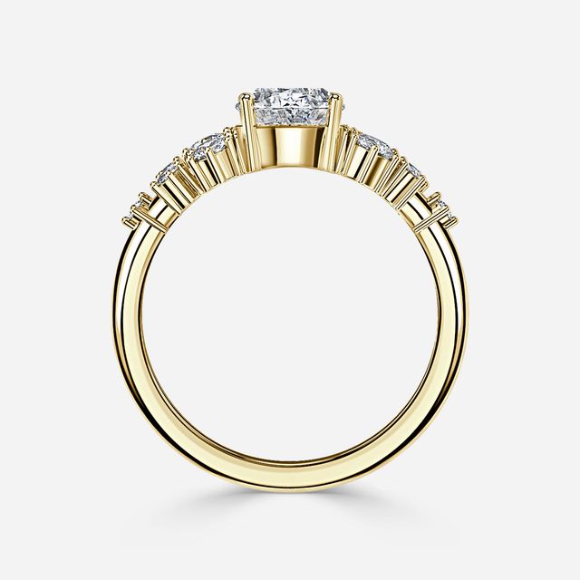 Luz De La Luna Yellow Gold Unique Engagement Ring