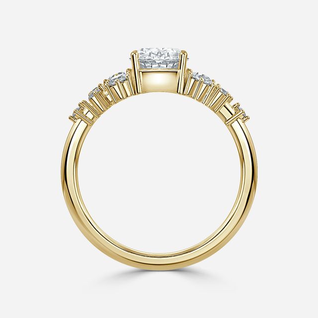 Luz De La Luna Yellow Gold Unique Engagement Ring
