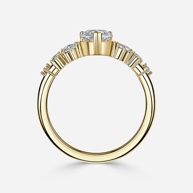 Luz De La Luna Yellow Gold Unique Engagement Ring