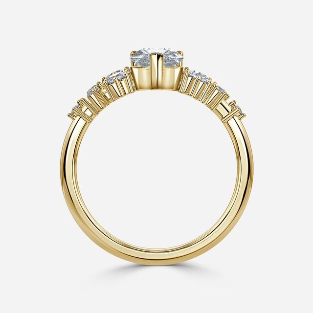 Luz De La Luna Yellow Gold Unique Engagement Ring