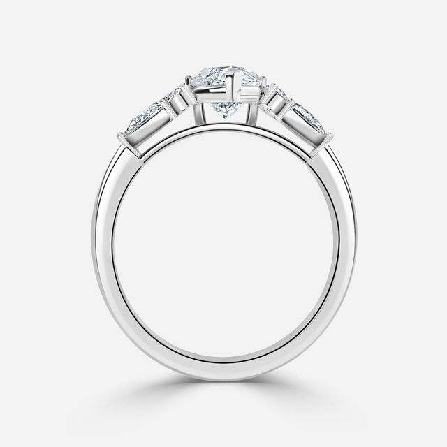 Nanami Platinum Trilogy Cluster Engagment Ring