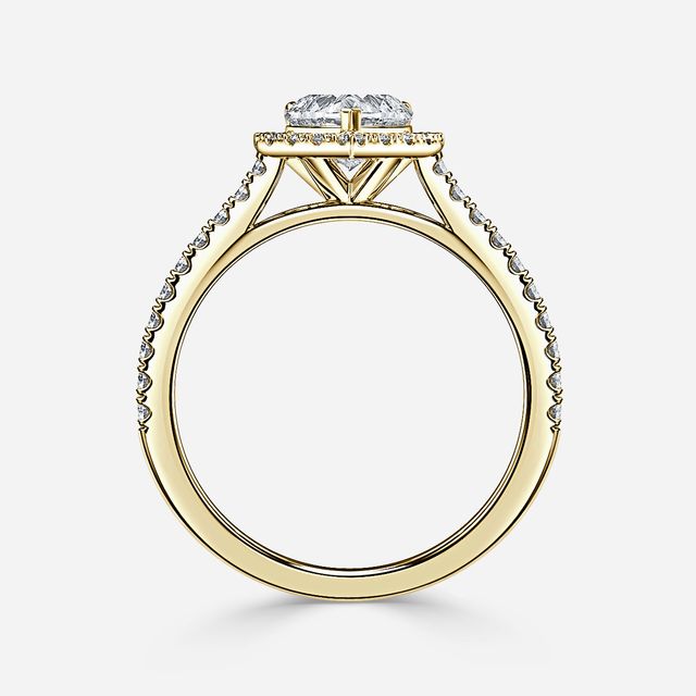 Maya Yellow Gold Halo Engagement Ring