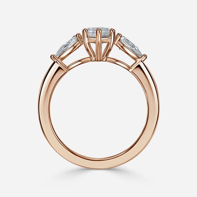 Nimi Rose Gold Trilogy Engagement Ring