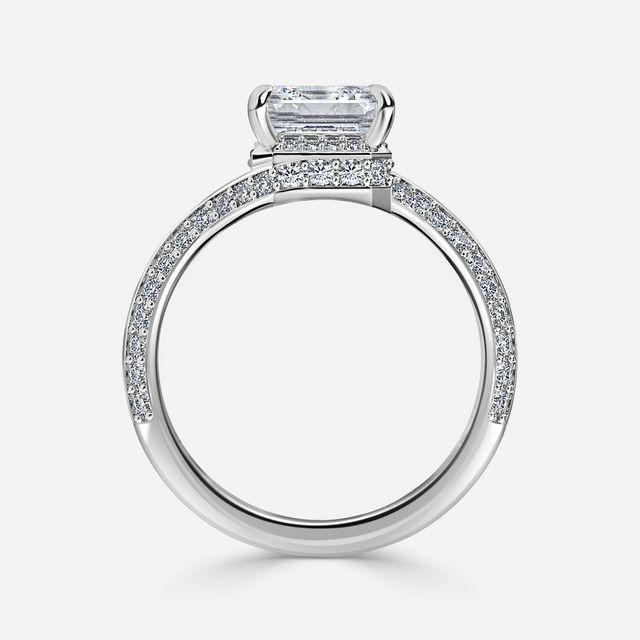 Nefta Platinum Halo Engagement Ring