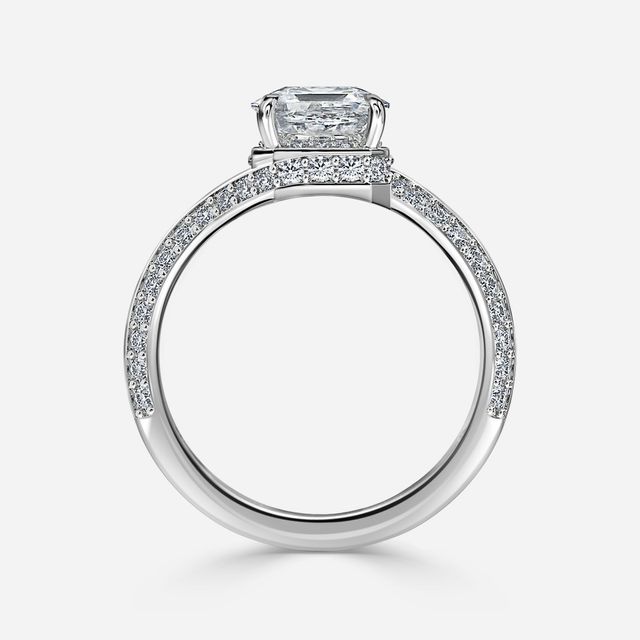 Nefta Platinum Halo Engagement Ring
