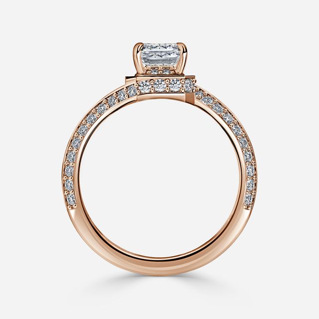 Nefta Rose Gold Halo Engagement Ring