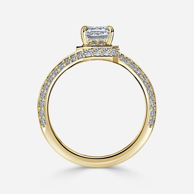 Nefta Yellow Gold Halo Engagement Ring