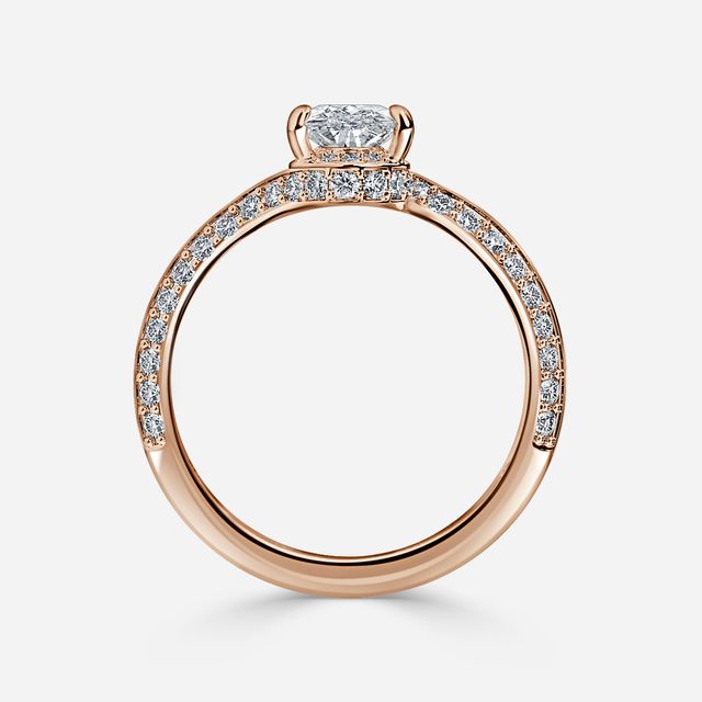 Nefta Rose Gold Halo Engagement Ring