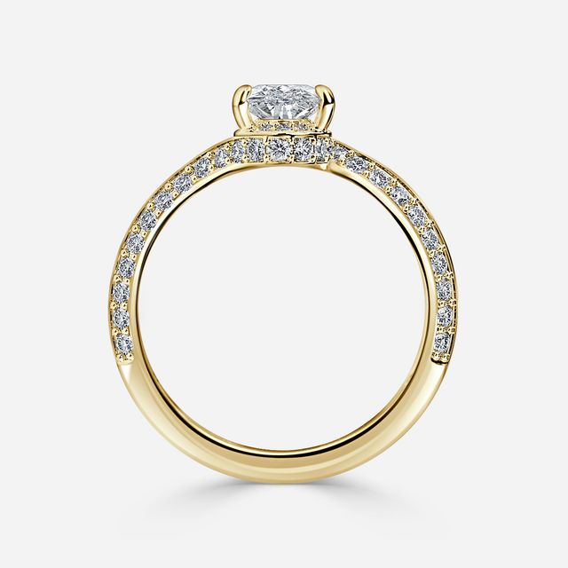 Nefta Yellow Gold Unique Engagement Ring