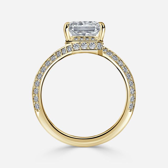 Nefta Yellow Gold Halo Engagement Ring