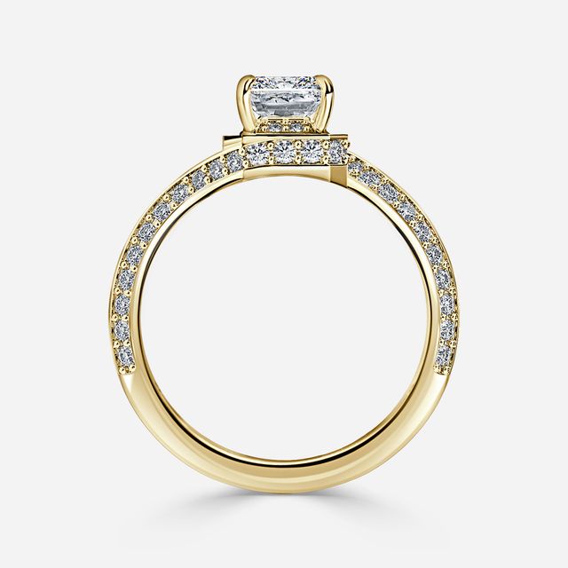 Nefta Yellow Gold Halo Engagement Ring