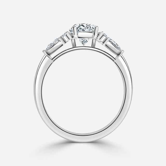Nanami Platinum Trilogy Cluster Engagment Ring