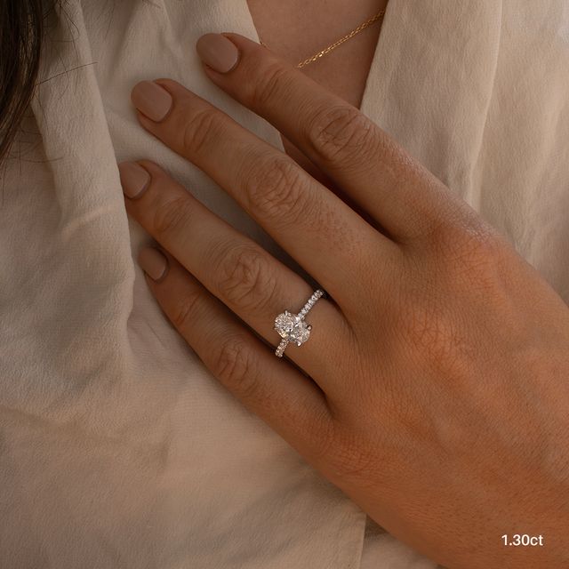 Aalia White Gold Pave Engagement Ring