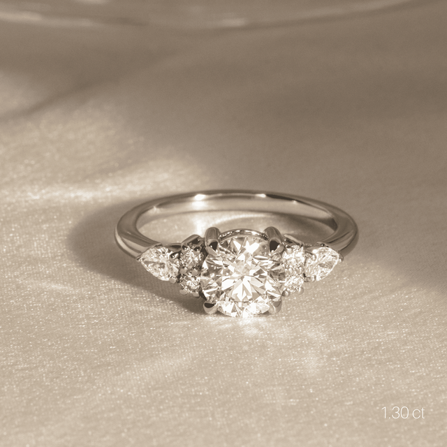 Nanami Platinum Trilogy Cluster Engagment Ring