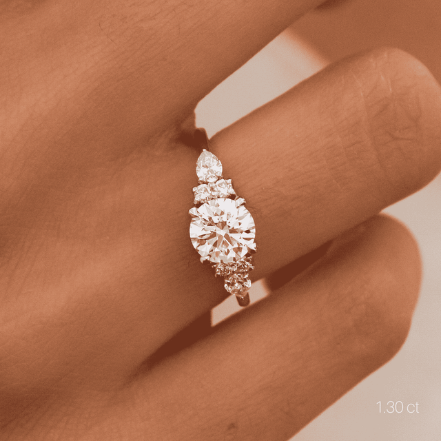 Nanami Platinum Trilogy Cluster Engagment Ring