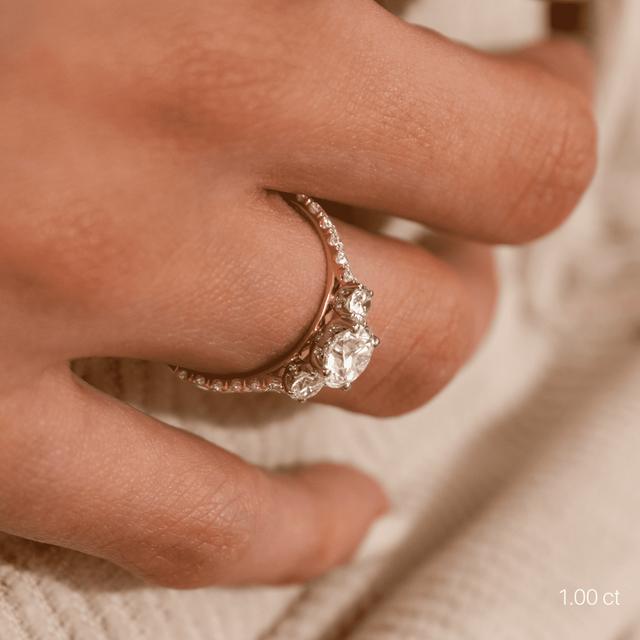 Crown Yellow Gold Trilogy Engagement Ring