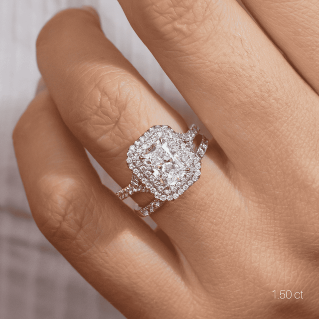 Olympia Platinum Halo Modern Engagement Ring