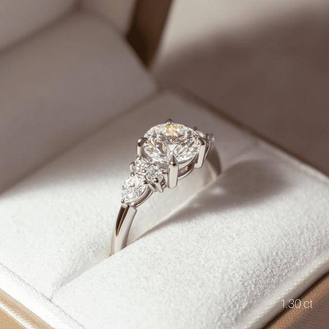 Nanami Platinum Trilogy Cluster Engagment Ring