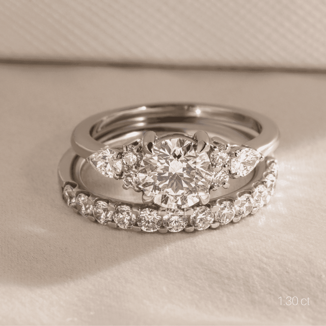 Nanami Platinum Trilogy Cluster Engagment Ring